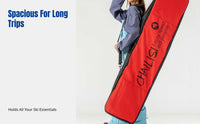 Universal Ski Bag with Wheels, Wet/Dry Separation, Dual Shoulder Straps, Compartment Design, Airline Approved, Large Capacity,