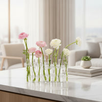 Test Tube Vase Modern Minimalist Design Glass Tube Flower Holder Elegant Desktop Water-Cultivated Planter for Gardeners