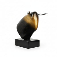Marble Bull Sculpture Modern Abstract Bull Sculpture for Tabletop Display