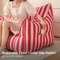 Soft & Skingentle Human-Sized sanctuary Bed Plush Texture Bean Bag Chair Space Saving Floor Sofa Spacious Design for Adults, Students, partners, Bedroom, Living Room, study corner