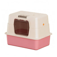 Oversized Litter Box White Hood Animal Toilet Included Scoop