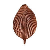Natural Wood Grain Walnut Tray with Leaf Veins Carved Wooden Tea Tray Artisan-Crafted Decorative for Hosts, Tabletop Display