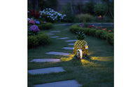Pineapple Statue with Solar Panel Resin Pineapple House Cute for Garden, Balcony