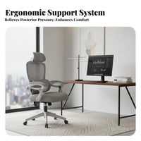 Reclining Function Highspine Ergonomic Chair Lumbar Support Highspine Ergonomic Mesh Chair 360-Degree rotate Computer Seat Adjustable limbrests for Remote Workers, video game enthusiasts, Students, Gaming Setup, Study Room