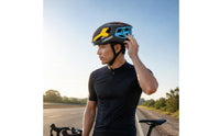 Single-Piece Molded Shell Aero Bike Helmet Adjustable Chin Strap Road Bike Helmet Light Compatible