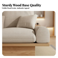 Lowdesign Wooden Settee Japanese Aesthetic Living Room Furniture with Storage Sofa Bed for Minimalists, Young Adults, Bedroom, Lounge, Home Office