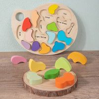 Matching Board with Color Labels Early Learning Shape Matching Puzzle Easy to Grasp Shape Sorter for Young Children, Kindergarteners, Playroom