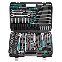 175 Pieces Chrome Vanadium Steel Automotive Socket Tool Kit 72-Tooth Mechanic Socket Set Molded Compartments Ratchet Wrench Set Hard Case for Mechanics, Auto Repair Shop, Garage