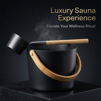 Home Sauna Bucket and Ladle Set with 7 Liter Capacity, Lightweight Aluminum Pail for Steam Room Sessions