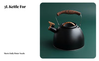 3L Stainless Steel Kettle European Design Whistling Tea Kettle Stovetop Water Boiler Clear Whistle Notification Traditional