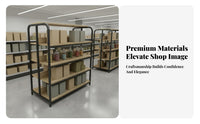 Heavy Duty Double-Sided Gondola Shelf High Load Capacity Double-Sided Gondola Shelving Stable Steel Frame Supermarket Display Shelf Reinforced Shelves for Retailers, Business Owners, Cosmetics Shop, Pharmacy