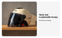 Motorcycle Half Helmet 3C Certified Half Shell Multi-Season Shielded Headwear for Summer Riding, City Commuting