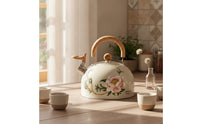 Floral Whistling Tea Kettle Retro Stovetop Whistling Kettle Loud Rust-Resistant for Families