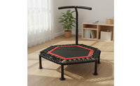 Hexagonal Mini Trampoline Adjustable Handlebar Kids Trampoline with Handle Indoor Young Child Coil Toy Stable Frame for Home Use
