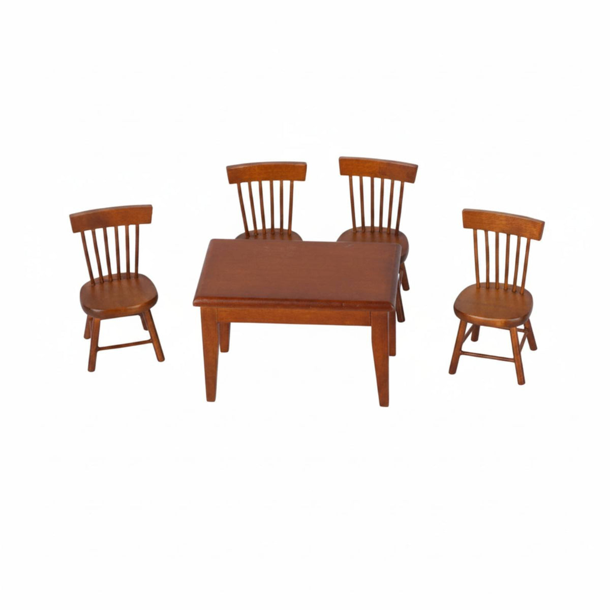 Dollhouse Table Chair Set Detailed Craftsmanship Miniature Chair Set Wood Grain Look Tiny House Items