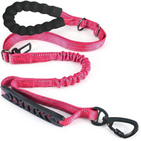 Car Safety Buckle Zinc Alloy Hardware Bungee Leash Padded Handle Pet Gear Elastic Bungee Dog Leash for Running