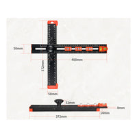 Multi-Function Double Hole Positioning Ruler Quick Marking Drilling Positioning Ruler Woodworking Hole Jig