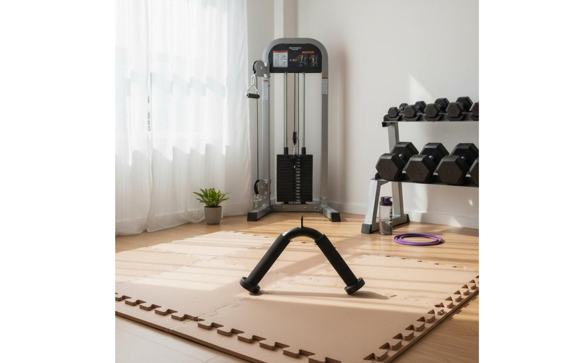Non-Slip Grips V-Bar Pulldown Attachment Universal Compatibility V Bar Attachment Ergonomic Design Seated Row Handle 360° Swivel for Bodybuilders, Home Gym