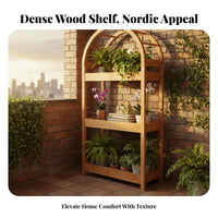 Ladder Design Arched Multi-Level Plant Stand Space Saving Arched Top Shelving Unit Sturdy & Stable Display Shelf Large Capacity for Home Decorators, Decor Enthusiasts, Homeowners, Balcony, Sunroom, Living Room, Bedroom