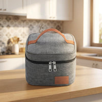 Lunch Box and Insulated Lunch Bags for Women, Square Polyester Cool Bag with Top Handle, Thickened Aluminum Foil Lining, School Picnic Bag Work