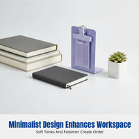 Metal Bookend, Book Holder, Book Stand, Large Adjustable Desktop Organizer, Minimalist Thick Design for Students, Office, Home