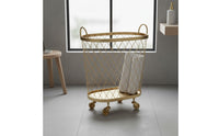 Wire Laundry Basket Large Capacity Rolling Laundry Hamper Breathable Household Storage for Washroom, Bedroom
