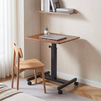 Hand Crank Standing Desk Compact Height Adjustable Desk Electric-Powered Mobile Posture-Changing-Stand Workstation for Telecommuters, Students