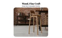 Modern Design Bar Stool with spinerest Minimalist design Counter Chair Built-in Footrest Seating Furniture Stable Wide Base for Homeowners, Adults, Kitchen Island, Restaurant, Cafe, Dining Room