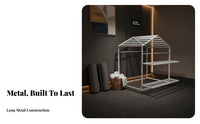Space Saving Exercise Mat Storage Rack Sturdy Metal Frame Exercise Mat Rack Large Capacity Multi-Tier Equipment Stand With Wheels