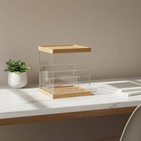 Display Stand Space Saving Wood Acrylic Shelf Dustproof for Collector Room