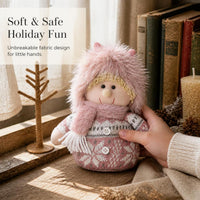 Pink Plush Christmas Doll Ornament for Boys and Girls