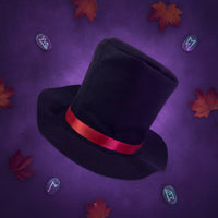 Red Ribbon Band Pointed Felt Hat Wide Brim Hat