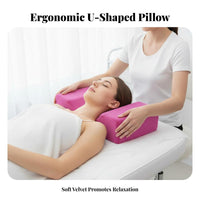 Removable Washable Cover U-Shaped Lash Pillow Soft Breathable Material Ergonomic Eyelash Extension Pillow Skin-Friendly for Spas