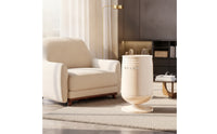 Trash Can with Lid Cylindrical Hinged-Lid Bin Modern Pedestal Trash Can for Washroom, Office, Bedroom