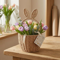 Round Paper Rope Basket Beige Paper Rope Basket Sturdy