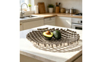 Metal Fruit Tray Minimalist Stainless Steel Fruit Bowl Round Storage Holder for Dining Table