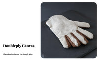 Double Layer Canvas Labor Gloves, 6-Stitch, Breathable, Durable Gloves for Workshop, Garden, Construction