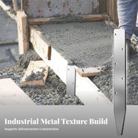 10 Pieces Concrete Form Stake Anti-Rust Coating V-Head Concrete Stake Flat Metal Form Pin Pre-Drilled Holes Formwork Accessory
