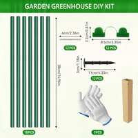 Green Garden Plant Flower Vegetable Greenhouse Fiber Rod Insect Net Arch Kit DIY Anti-Bird Protection