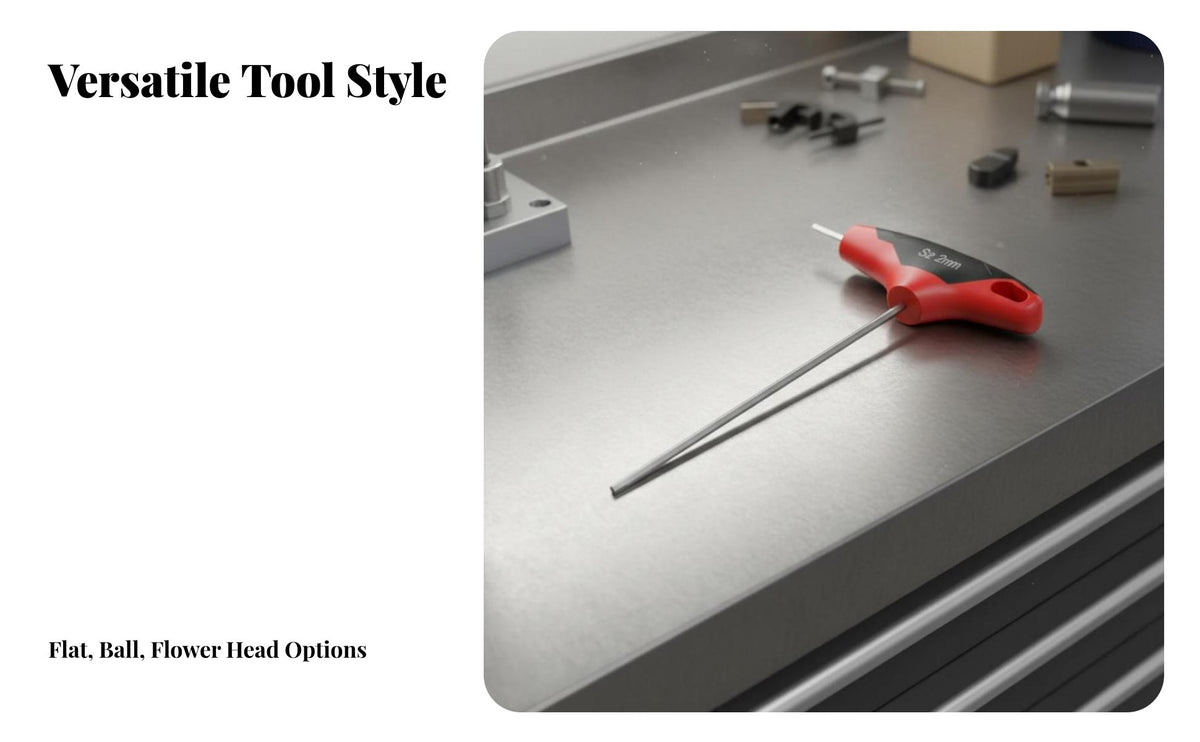 T-Handle Hex Key S2 Alloy Steel T-Handle Allen Wrench Set High Hardness Ball End Hex Wrench for Professionals, Mechanics, Home Repair, Garage, Factory