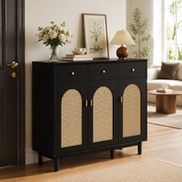 Black Wood Chest of Drawers, Timeless Design Drawers for Clothes Storage, Bedroom Furniture with Shelves