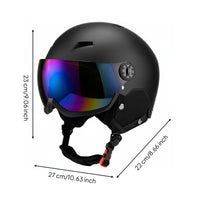 Visor Snow Helmet Protection Snow Helmet with Built-in Goggles Warm Earmuffs Sports Equipment for Children, Adults, Skiing, Snowboarding