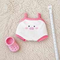 20cm Pig Cotton Doll Clothes Set with Sling Dress and Shoes
