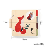 Early Learning Book Interactive Wooden Book with Tabs Toy Cognitive Smooth for Toddlers, Quiet Play, Travel