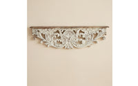 Wall Shelf with Scrollwork Ornate Carved Wall Shelf Vintage for Living Room, Entryway, Hallway