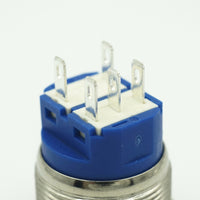 22mm Waterproof Metal Push Button Switch with LED circle Light, Stainless Steel Panel Mount for Electrical Equipment and Machinery