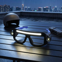 Handshands-off Glasses-Style Headlamp Dual-Sided Side Lights Eyeglass Headlamp Clear Lens Openings LED Light Glasses