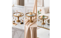 Mirrored Pedestal Tray Embossed Display Riser with Mirrored Surface Reflective Mirror Display Riser for Photo Setup