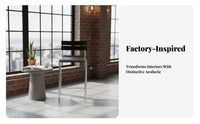 utilitarian aesthetic Wooden Bar Stool with rear supportrest Minimalist Design Highspine Stool with Wooden Top Vintage Look Counter Chair Sturdy Frame for Cafe Owners, Homeowners, Adults, Restaurant, Bistro, Kitchen, Dining Room