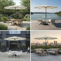 Patio Umbrella with Base Outdoor Central-Pole Umbrella Sunsun-Blocking Parasol Patio Con Base for Garden, Poolside, Beach